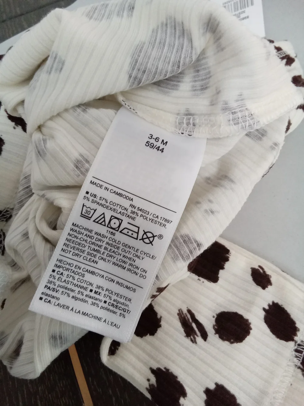 Old Navy Baby Ribbed Animal Print Bodysuit 3-6M NWT